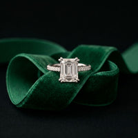 4.60CTW Emerald Lab Grown Diamond Velmira Ring For Girls White