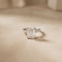 4.60CTW Emerald Lab Grown Diamond Velmira Ring For Girls White