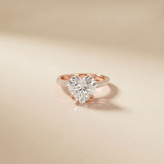 4.60CTW Heart Lab Grown Diamond Celestique Ring For Women