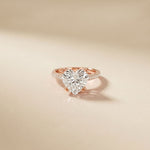 4.60CTW Heart Lab Grown Diamond Celestique Ring For Women Rose Gold
