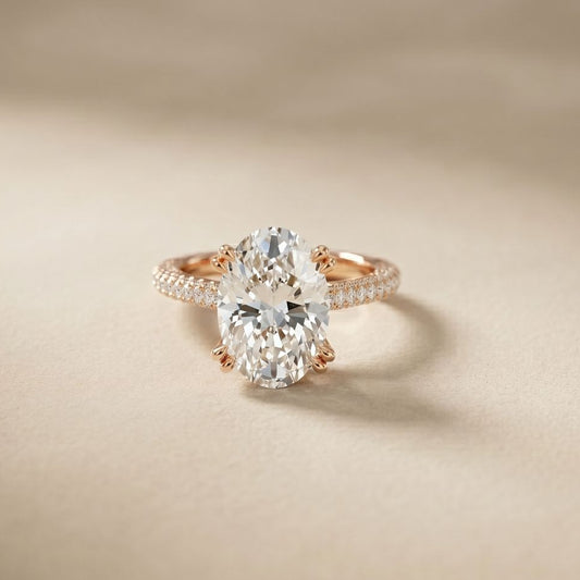 4.60CTW Oval Lab Grown Diamond Rosavelle Ring For Women