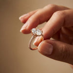 4.60CTW Oval Lab Grown Diamond Rosavelle Ring For Women Rose Gold