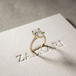 4.60CTW Oval Lab Grown Diamond Rosavelle Ring For Women Gold