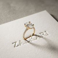 4.60CTW Oval Lab Grown Diamond Rosavelle Ring For Women Gold