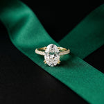 4.60CTW Oval Lab Grown Diamond Rosavelle Ring For Women Gold