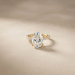 4.60CTW Oval Lab Grown Diamond Rosavelle Ring For Women Gold