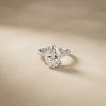 4.60CTW Oval Lab Grown Diamond Rosavelle Ring For Women White