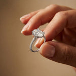 4.60CTW Oval Lab Grown Diamond Rosavelle Ring For Women White