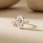 4.60CTW Pear Cut Lab Grown Diamond Serelisse Pavé Engagement Ring Rose Gold