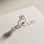 4.60CTW Pear Cut Lab Grown Diamond Serelisse Pavé Engagement Ring Gold