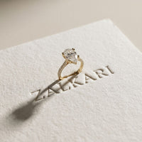 4.60CTW Pear Cut Lab Grown Diamond Serelisse Pavé Engagement Ring Gold