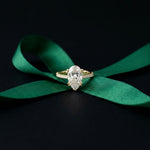 4.60CTW Pear Cut Lab Grown Diamond Serelisse Pavé Engagement Ring Gold