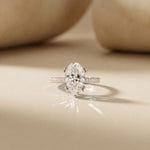 4.60CTW Pear Cut Lab Grown Diamond Serelisse Pavé Engagement Ring White