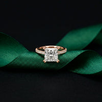 4.60CTW Princess Dual Prong Lab Grown Diamond Vaelisse Ring Rose Gold