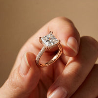 4.60CTW Princess Dual Prong Lab Grown Diamond Vaelisse Ring Rose Gold