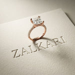4.60CTW Princess Dual Prong Lab Grown Diamond Vaelisse Ring Rose Gold