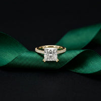 4.60CTW Princess Dual Prong Lab Grown Diamond Vaelisse Ring Gold