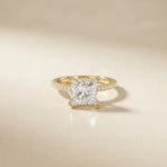 4.60CTW Princess Dual Prong Lab Grown Diamond Vaelisse Ring Gold