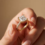 4.60CTW Princess Dual Prong Lab Grown Diamond Vaelisse Ring Gold