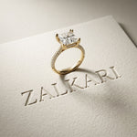 4.60CTW Princess Dual Prong Lab Grown Diamond Vaelisse Ring Gold