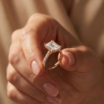 4.56CTW Radiant Lab Grown Diamond Celestique Duble Prong Ring Rose Gold