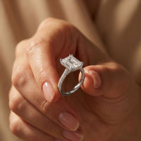 4.56CTW Radiant Lab Grown Diamond Celestique Duble Prong Ring White