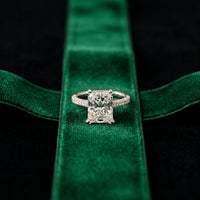4.56CTW Radiant Lab Grown Diamond Celestique Duble Prong Ring White