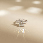 4.56CTW Radiant Lab Grown Diamond Celestique Duble Prong Ring White