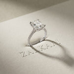4.56CTW Radiant Lab Grown Diamond Celestique Duble Prong Ring White