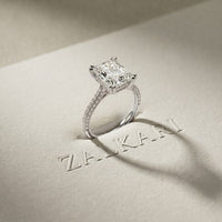4.56CTW Radiant Lab Grown Diamond Celestique Duble Prong Ring White