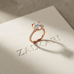 Lunavelle Engagement Ring 4.56CTW Round Lab Grown Diamond Rose Gold