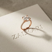 Lunavelle Engagement Ring 4.56CTW Round Lab Grown Diamond Rose Gold