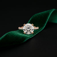 Lunavelle Engagement Ring 4.56CTW Round Lab Grown Diamond Rose Gold