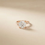 Lunavelle Engagement Ring 4.56CTW Round Lab Grown Diamond Rose Gold
