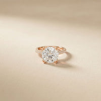 Lunavelle Engagement Ring 4.56CTW Round Lab Grown Diamond Rose Gold