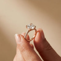Lunavelle Engagement Ring 4.56CTW Round Lab Grown Diamond Rose Gold