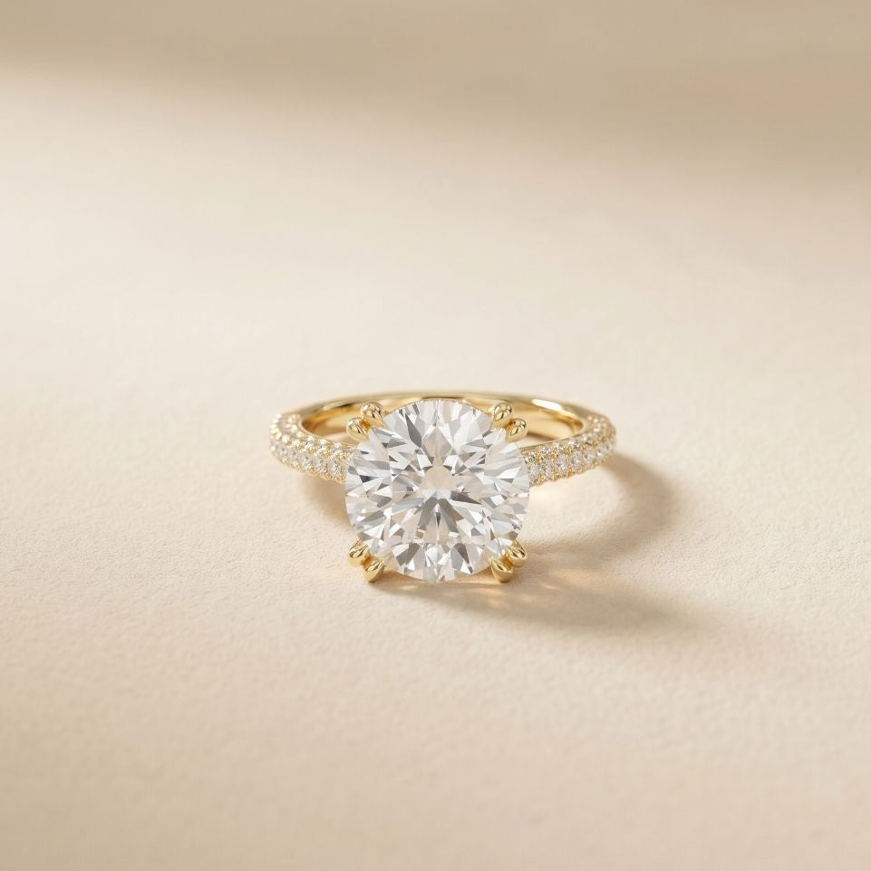 Lunavelle Engagement Ring 4.56CTW Round Lab Grown Diamond Gold