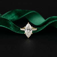 4.60CTW Marquise Lab Grown Diamond Solitaire Ring For Girls Gold