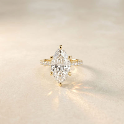 4.60CTW Marquise Lab Grown Diamond Solitaire Ring For Girls