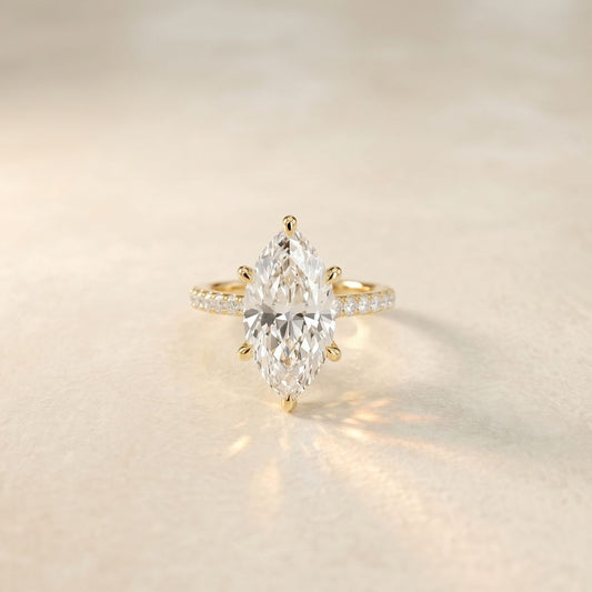 4.60CTW Marquise Lab Grown Diamond Solitaire Ring For Girls