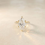 4.60CTW Marquise Lab Grown Diamond Solitaire Ring For Girls Gold