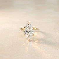4.60CTW Marquise Lab Grown Diamond Solitaire Ring For Girls Gold