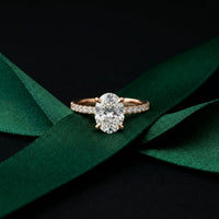 4.60CTW Oval Lab Grown Diamond Solitaire 4 Prongs Ring For Her Rose Gold