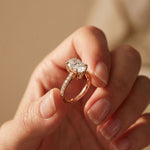 4.60CTW Oval Lab Grown Diamond Solitaire 4 Prongs Ring For Her Rose Gold
