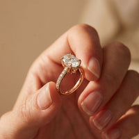 4.60CTW Oval Lab Grown Diamond Solitaire 4 Prongs Ring For Her Rose Gold