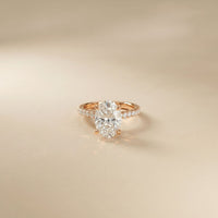4.60CTW Oval Lab Grown Diamond Solitaire 4 Prongs Ring For Her Rose Gold