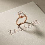 4.60CTW Oval Lab Grown Diamond Solitaire 4 Prongs Ring For Her Rose Gold