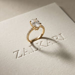 4.60CTW Oval Lab Grown Diamond Solitaire 4 Prongs Ring For Her Gold