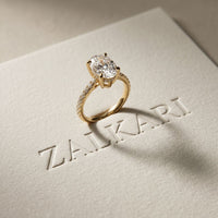4.60CTW Oval Lab Grown Diamond Solitaire 4 Prongs Ring For Her Gold