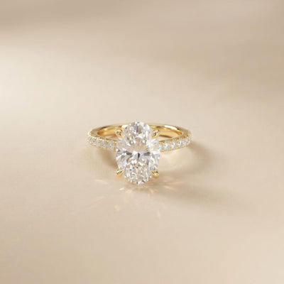 4.60CTW Oval Lab Grown Diamond Solitaire 4 Prongs Ring For Her